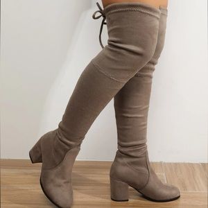 Over The knee Boots, Faux Suede Boots,